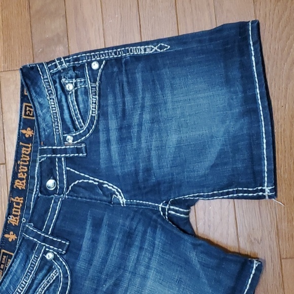 ROCK REVIVAL LUNA MID RISE STRETCHY DENIM SHORTS WEAR CUFFED OR DOWN - Picture 7 of 16